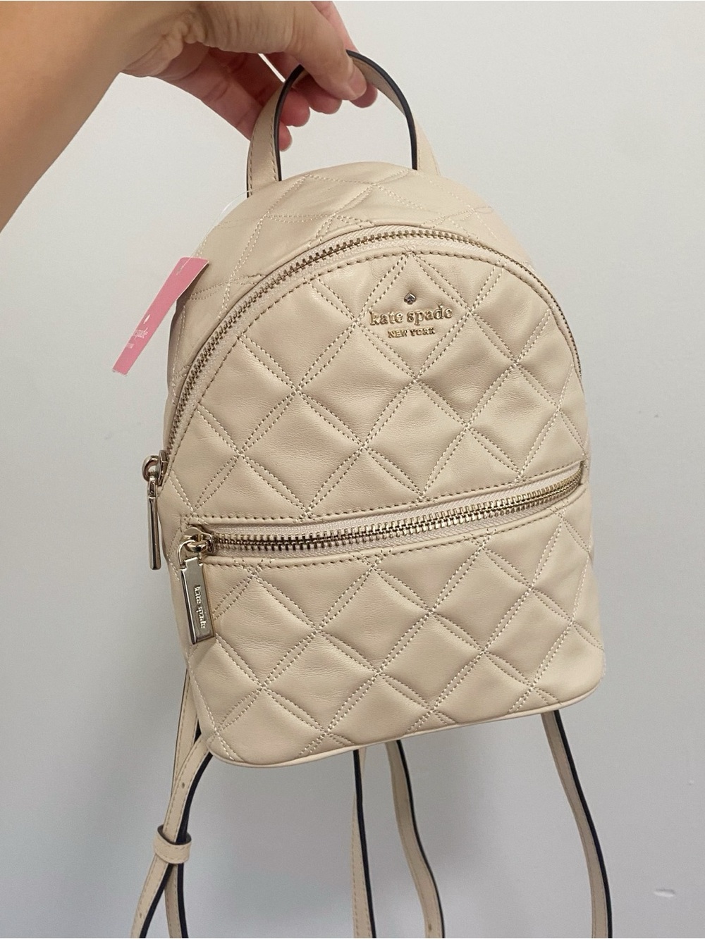 kate spade Quilted Mini Backpack in Cream